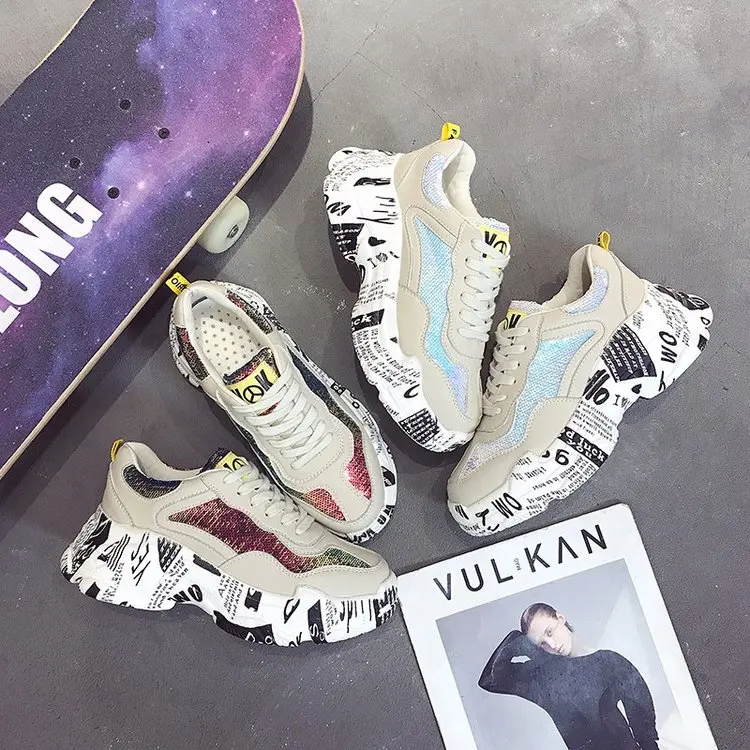 

Fashion Platform Sneakers New 2019 Spring Women Shoes Woman Casual Shoes Wild Platform Female Leisure Flats Women Sneakers