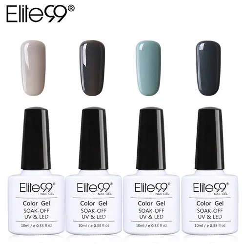 Elite99 10 мл гель для ногтей серый цвет УФ светодиодный Гель-лак для ногтей долговечный растворимый лак 4 шт./лот Гель-лак - Цвет: N-NNH-10ML-C009