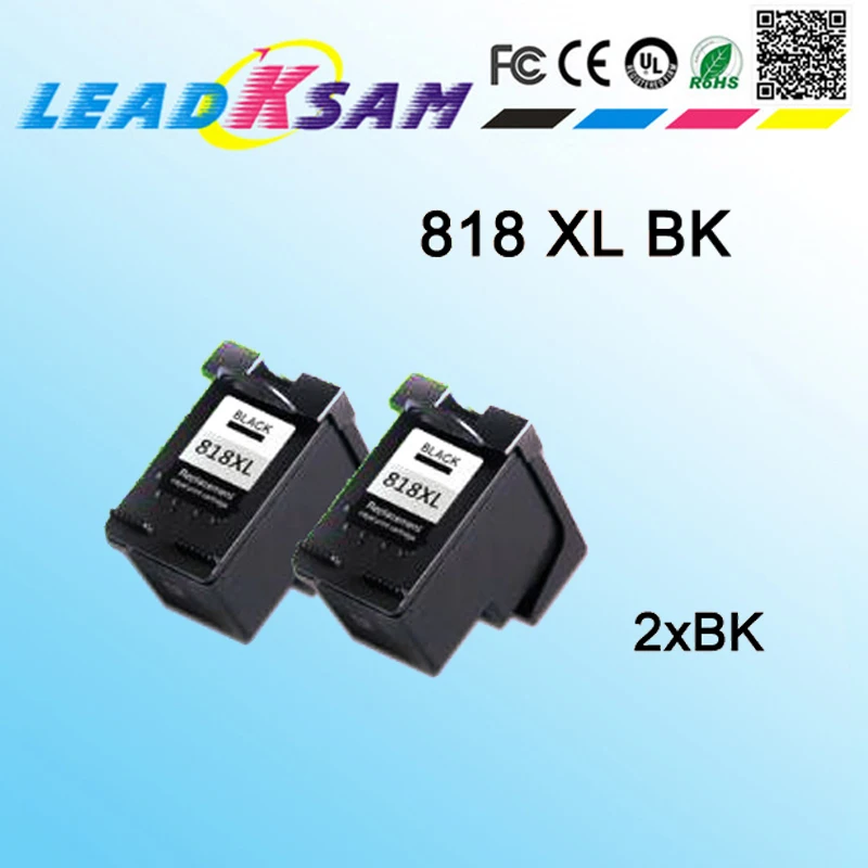 2x compatible for HP 818 Black ink cartridge for HP Deskjet F2418/D1600