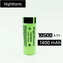 Оригинальная Nightkonic ICR 18500 батарея 3,7 V 1400mAh литий-ионная аккумуляторная батарея зеленого цвета