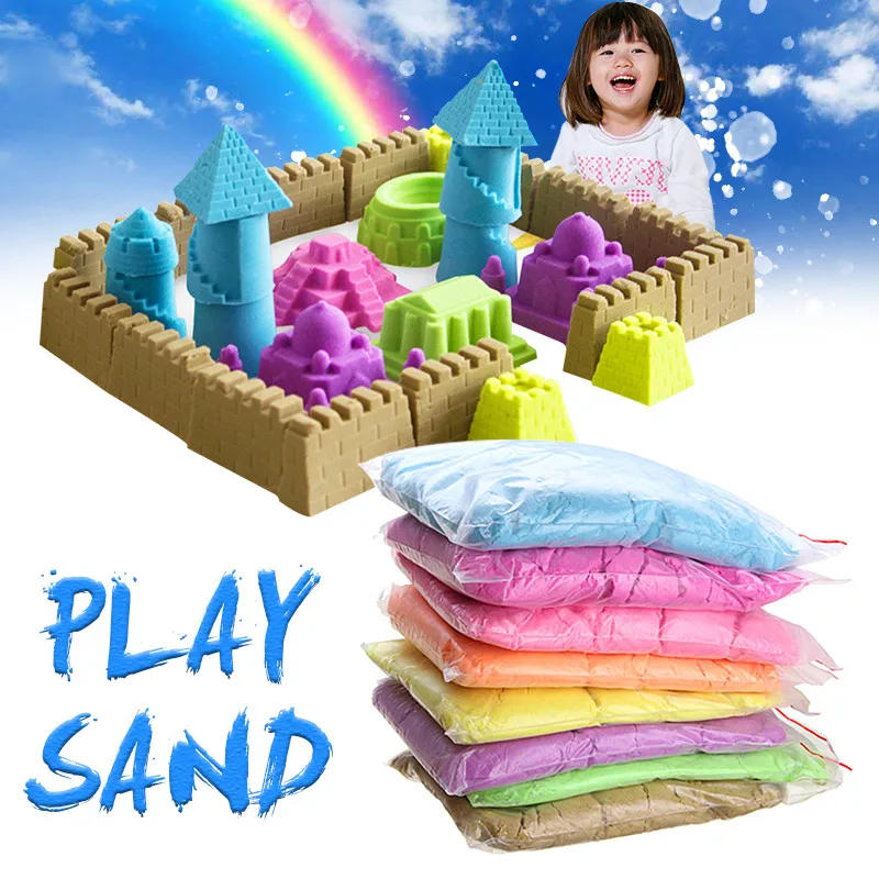 

1kg Dynamic Sand Toy Clay Educational Colored Soft Magic Sand Space Indoor Arena Play Sand Kids Toys for Children