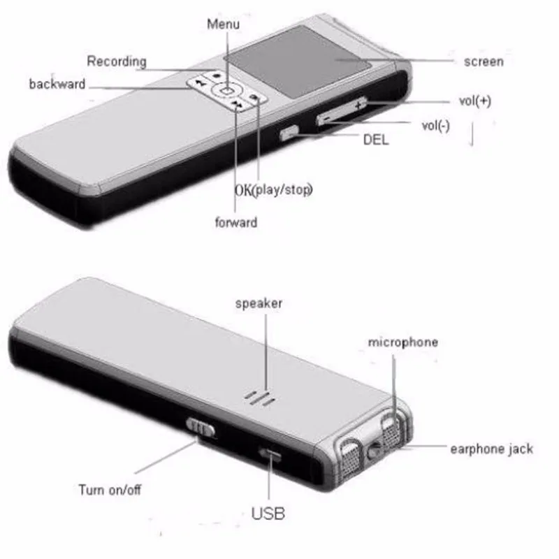Профессиональный цифровой диктофон 8 ГБ Микро аудио регистратор VOS телефон записывающее устройство