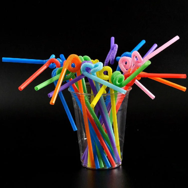 

100 Pcs Flexible Plastic Bendy Mixed Colours Party Disposable Drinking Straws Kids Birthday Wedding Decoration Event Supplies