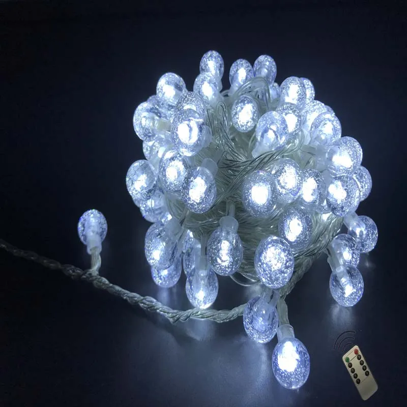 

YIcolor 7.5M Remote Crystal Ball 50LED String Lights Flash Fairy Garland For Guesthouse Garden Christmas Wedding Party Decor