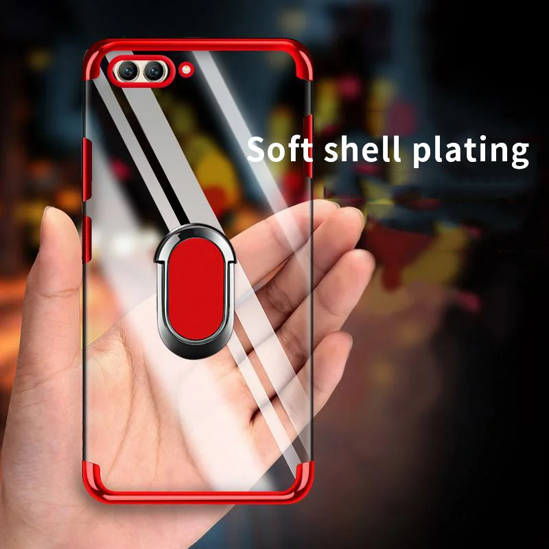 

Soft Silicone Plating Transparen Phone Case Cover For Huawei Nova 2s 2 Plus Nova2 Back Cover Car Holder Case Coque