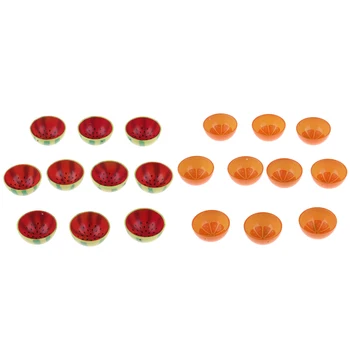 

20 Pieces 1/6 Miniature Tableware Watermelon Orange Printed Bowl Model for Dollhouse Dining Table/ End Table Decoration