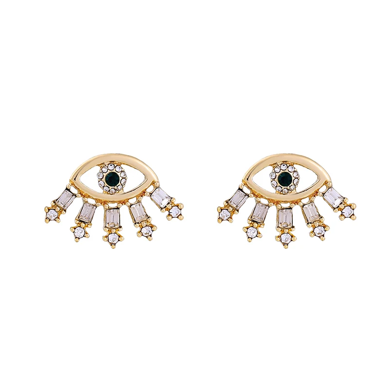 Корейские модные милые серьги-гвоздики золотистого цвета для девочек, вечерние серьги-гвоздики с маленькими кристаллами, милые ювелирные изделия, аксессуары