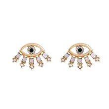 Корейские модные милые серьги-гвоздики золотистого цвета для девочек, вечерние серьги-гвоздики с маленькими кристаллами, милые ювелирные изделия, аксессуары