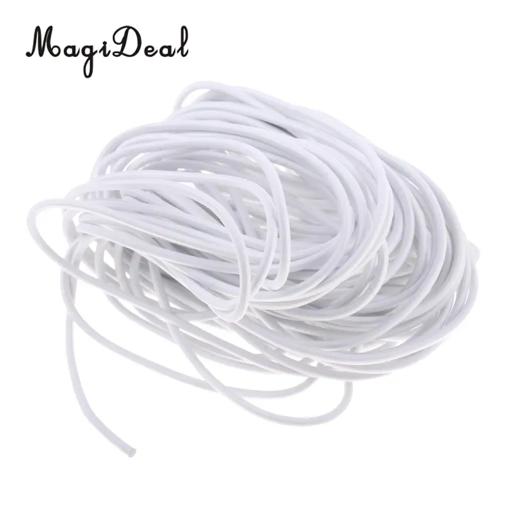 MagiDeal 5mm White Shock Cord - Marine Grade Polyester Coated Rubber Bungee Rope - UV Resistant - DIY, Tie Down, Indoor, Outdoor