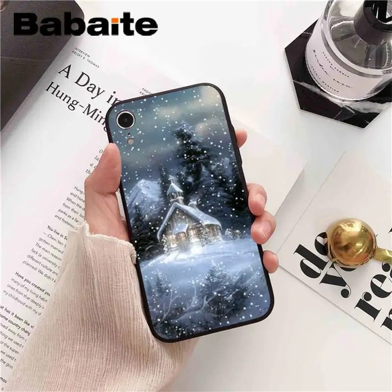 Babaite пейзаж зимний светильник Снег DIY печать PhoneCase для iPhone6S 6plus 7plus 8 8Plus X Xs MAX 5 5S XR 11 11pro 11promax