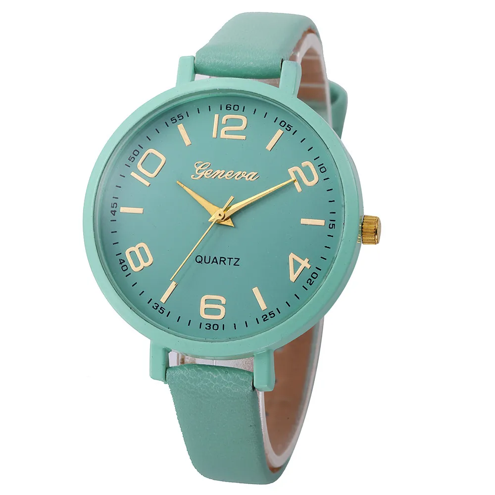 Женские часы, маленькие часы из искусственной кожи, Кварцевые аналоговые наручные часы, женские часы-браслет, горячая Распродажа, relogio feminino dames horloges - Цвет: Зеленый