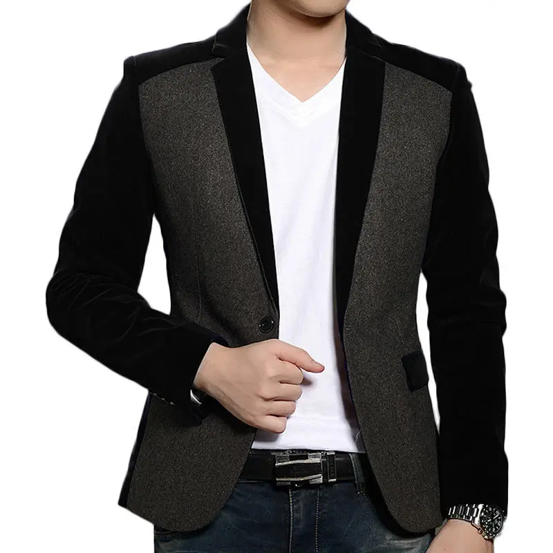 High Quality Velvet Blazer Men 2017 New Arrival Autumn Winter Fashion