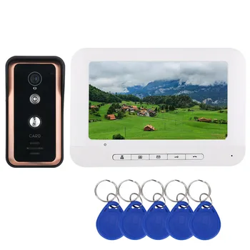 

7 inch Color LCD Monitor Video Intercom Door Phone Doorbell System With RFID Card Reader HD 1000TVL IR-CUT Camera