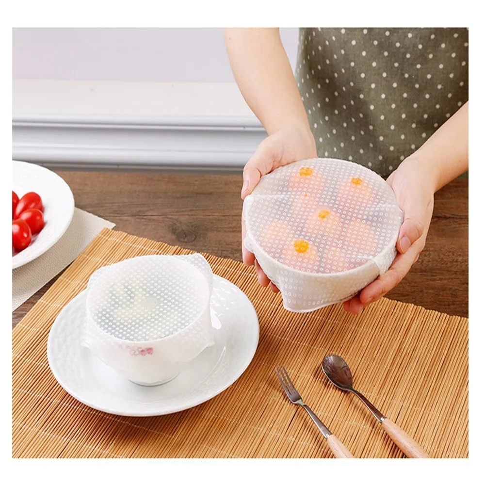 4 шт. силиконовые чаши для пищевых продуктов свежая обертка многоразовая