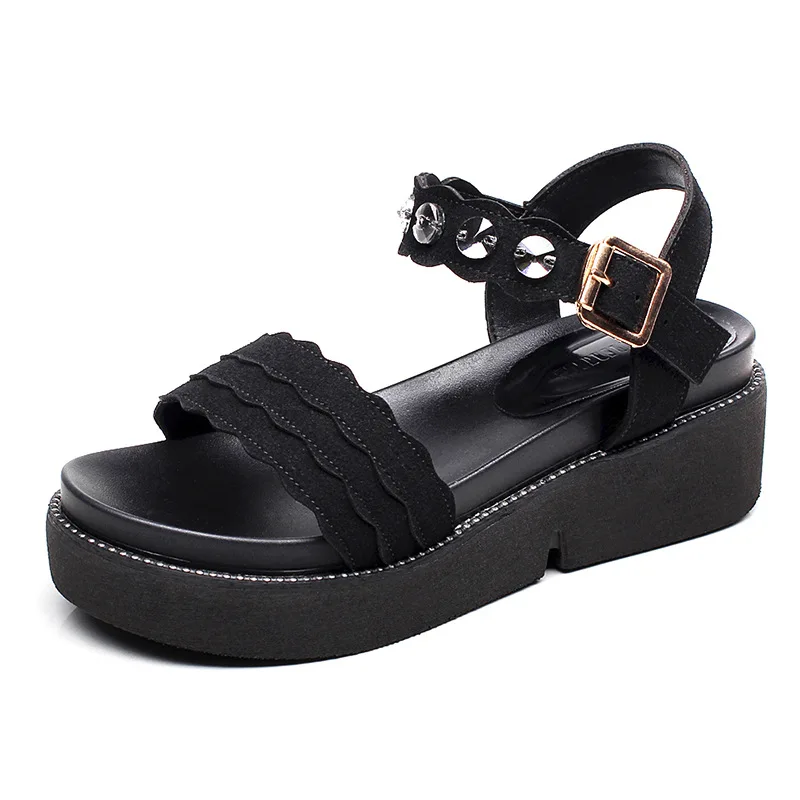 

2019 summer flat sandals casual women's sandals thick bottom non-slip slope with flat students large size women's sandals