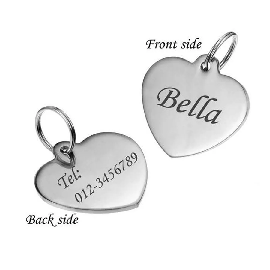 heart dog tags