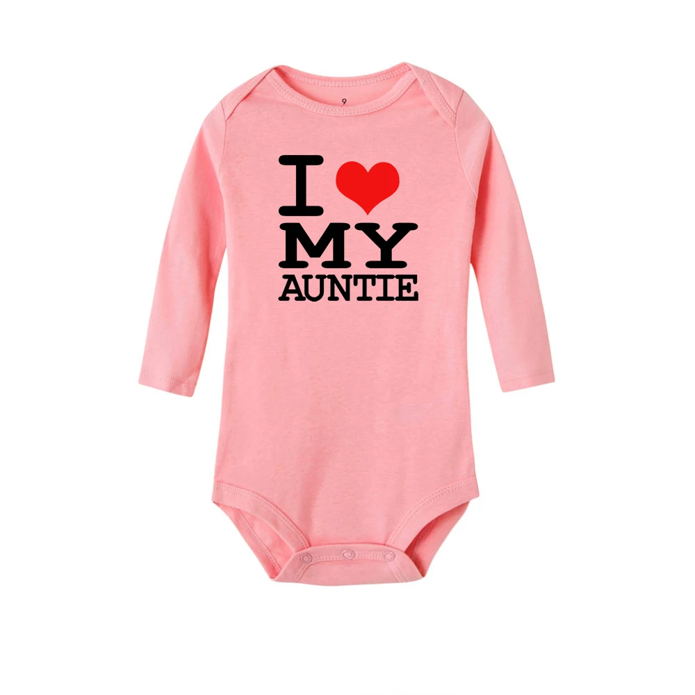 I Love My Auntie/детский хлопковый комбинезон с буквенным принтом комбинезоны для малышей с длинными рукавами для мальчиков и девочек, осенняя