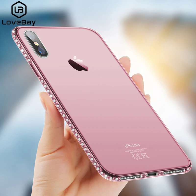 Чехол Lovebay для iPhone X XS Max XR 8 7 6 Plus Блестящий Алмазный мягкий прозрачный чехол из ТПУ