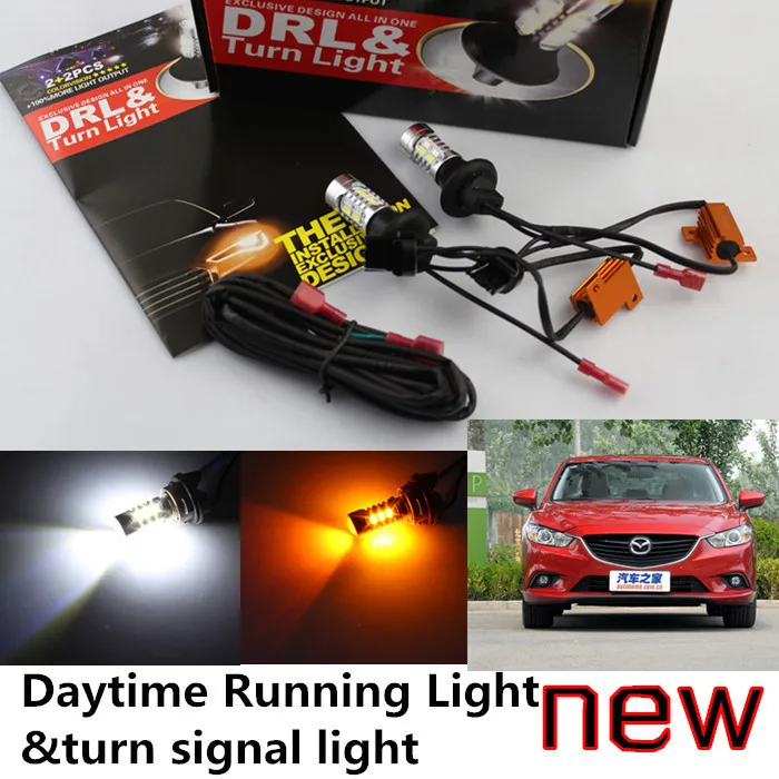 

Cheetah Free shipping  CAR-mazda 6 ATENZA LED DRL LED Daytime Running Light&turn signal light all in one 20w high power 5 colors
