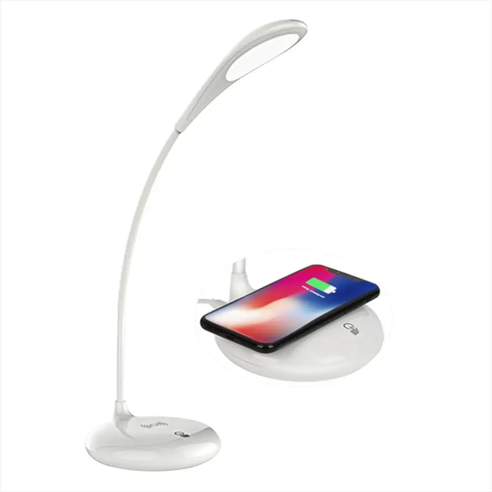  5V 2A smart phone QI Wireless Charger LED Table Lamp Dimming Desk Lamp for iphone 8 plus x xs max x