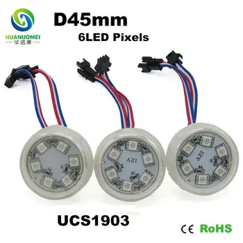 

45mm 6leds UCS1903 led module light 5050 smd rgb pixel bulb full color digital lamp addressable led lighting source display sign