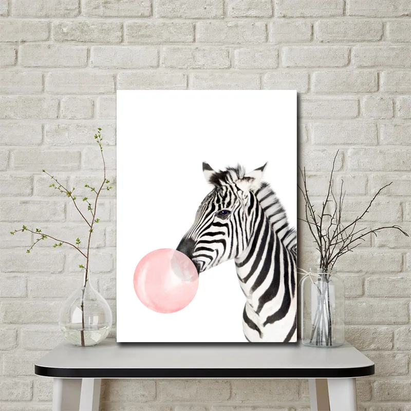 

Cartoon Cute Animal Poster Print Wall Art Canvas Painting Child Bedroom Wall Decoration Pictures Art Digital Canvas Photo Prints