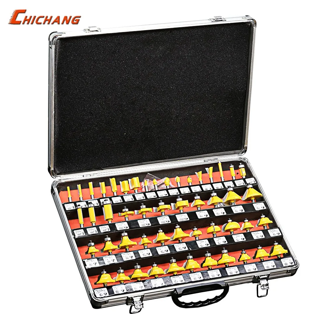 

A set of tools 1/4" Shank Tungsten Carbide Router Bit Set Wood Woodworking Cutter Trimming Knife Forming Milling / Wood Case box