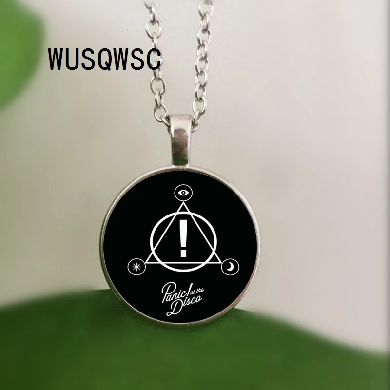 

WUSQWSC Secrets of Music Band Panic At The Disco Series Art Picture Glass Cabochon Fashion Charm Handmade Pendant Necklaces