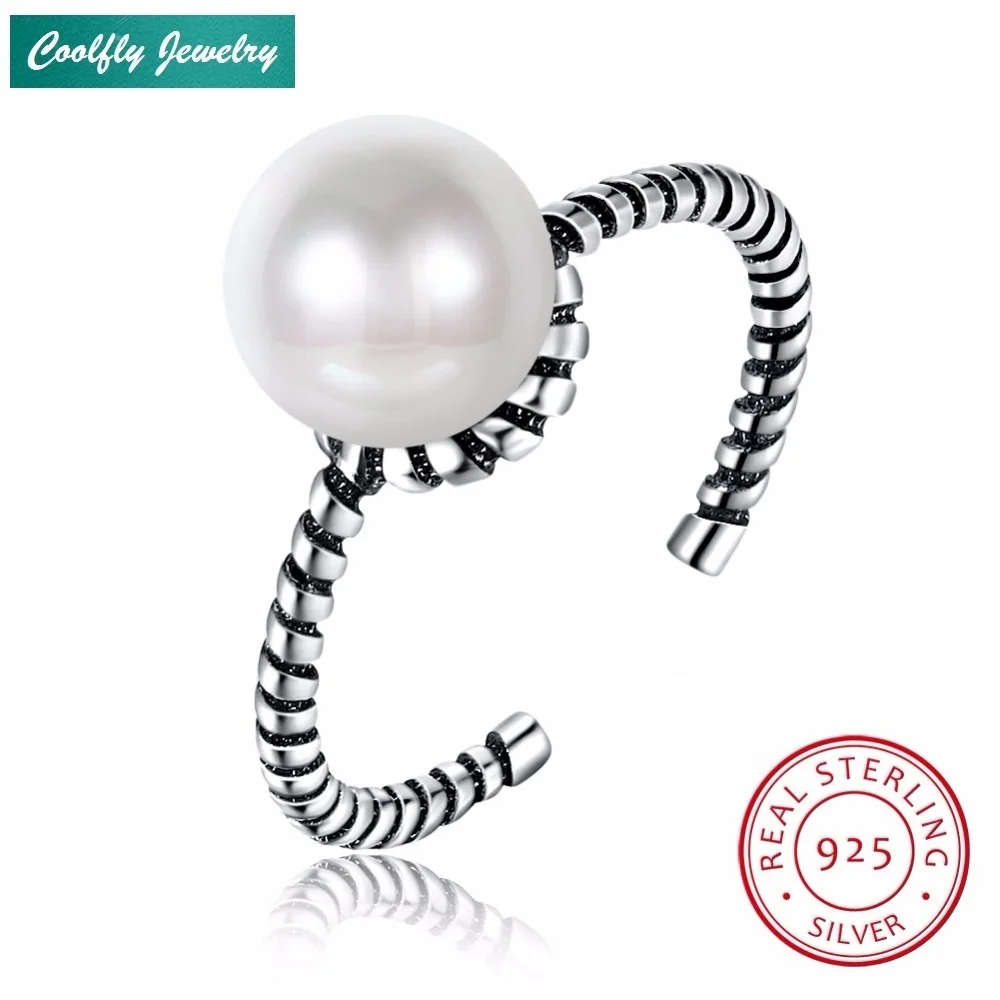 2018 новый 925 пробы Silver Pearl открытие перстни для Для женщин Anillos Mujer Марка Винтаж