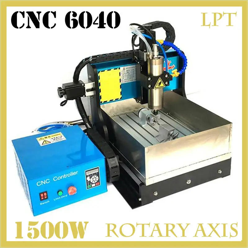 

JFT 4 Axis CNC Router Engraver Machine with 1500W Spindle Motor With Parallel Port for Woodworking 6040 With Water Tank