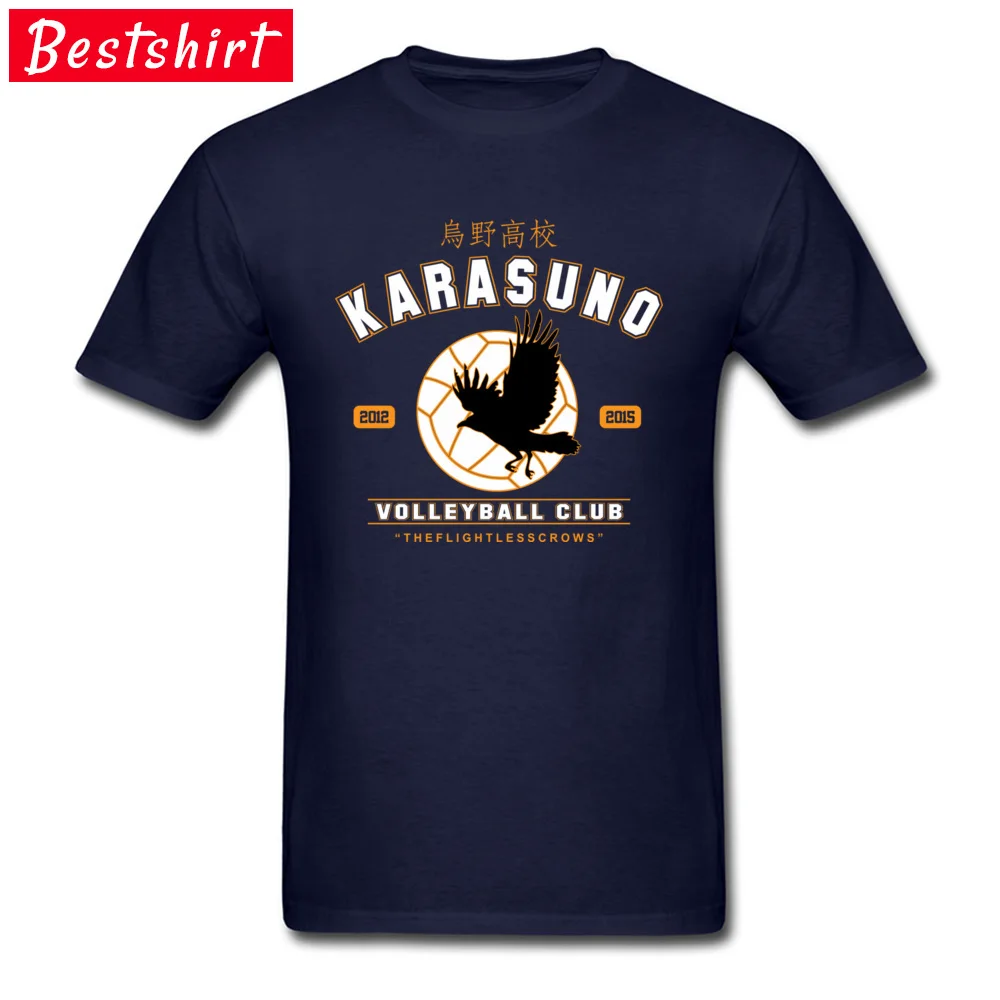 Tops Shirt Karasuno Clothing Shirt Summer/Fall New Design Design Short Sleeve 100% Cotton Crew Neck Men Top T-shirts Design Karasuno navy