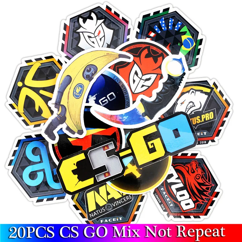 20PCS 2018 New CS GO Game Stickers Children Stickers For Kids Luggage Skateboard Laptop Motorcycle Toy Stickers Sets (2)