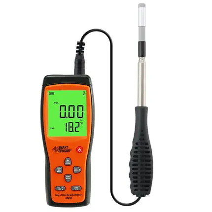 

AR866A+ 0.0-30M/S Hot Wire Thermo-Anemometer Air Flow Velocity Meter 0~9999m3/min Thermal anemometer wind speed meter with USB