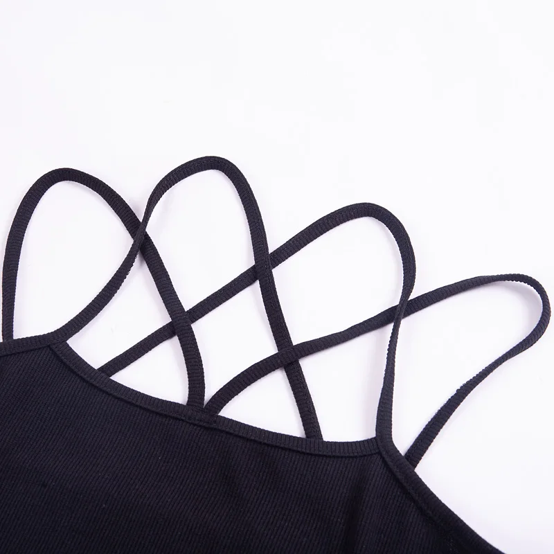 Женское повседневное однотонное платье, летнее черное Бандажное сексуальное открытое женское платье без рукавов, облегающее женское готическое платье для косплея