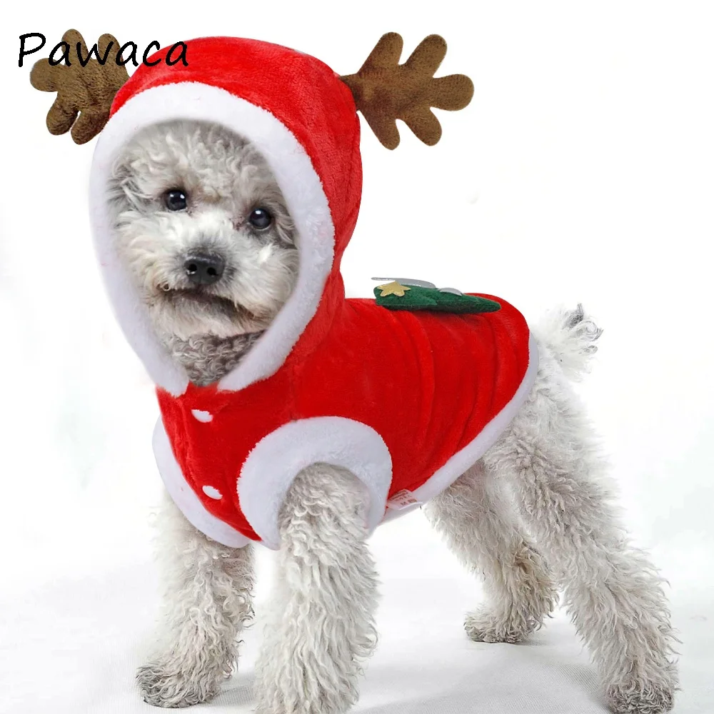 Рождественская одежда для собаки, зимний костюм для собак, кошек, пальто для маленьких собак, кошек, чихуахуа, йоркширского терьера, одежда для домашних животных