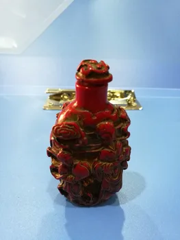 

China red coral carved character old Beijing snuff bottles
