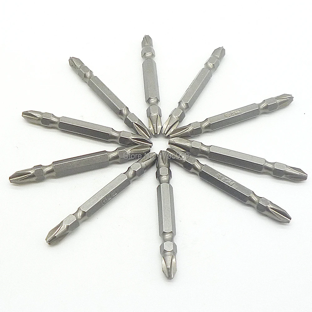 10pcs Double Ended Phillips Screwdriver Bits 65mm Long PH2