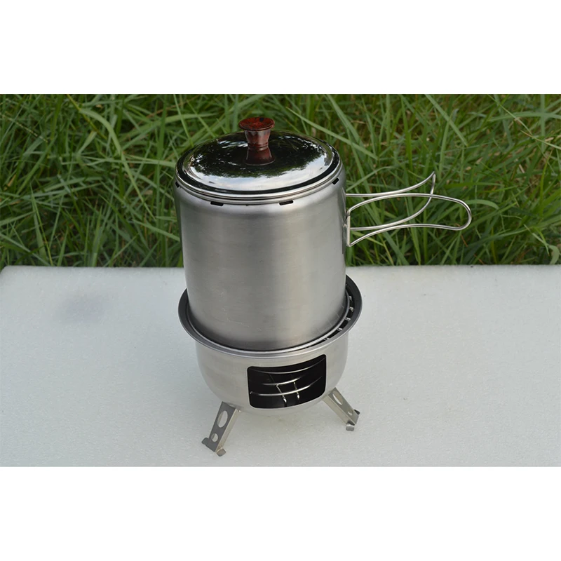 

NEW Outdoor Cooking Stove Picnic BBQ Wood Stove Portable Lightweight Solidified Alcohol Stove Stainless Steel Camping Wood Stove