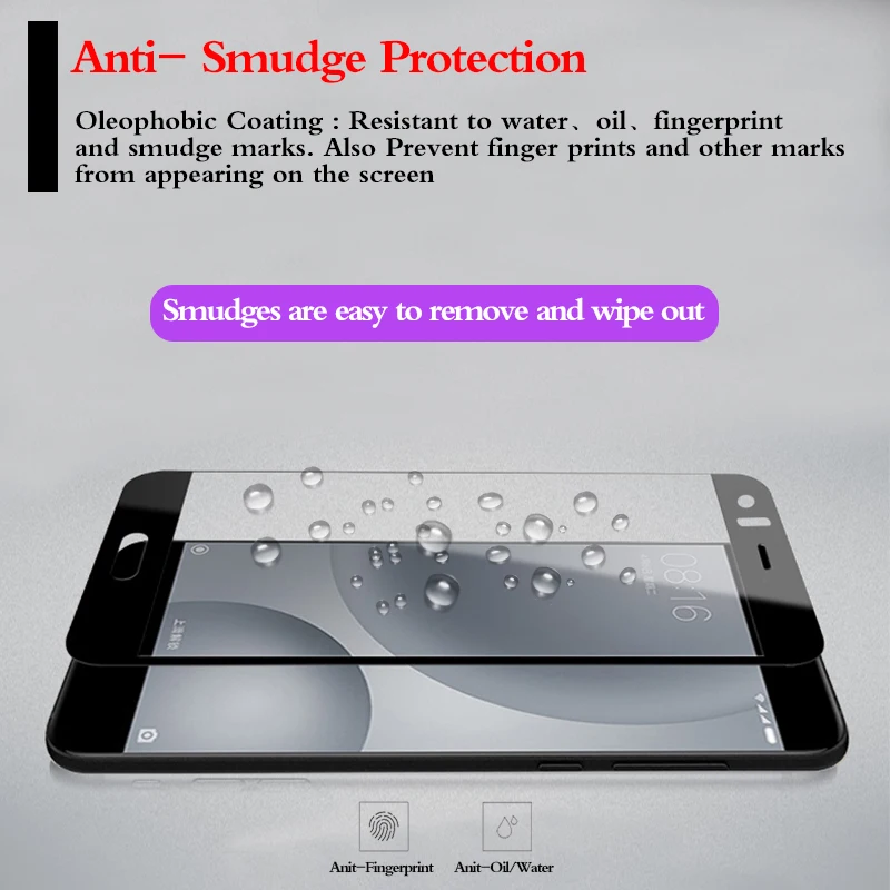MCMEME For Xiaomi MI6 Tempered Glass 9H 2.5D Clear Curved Full Cover Edge Screen For Xiaomi Mi 6 MI6 Ultra-thin Protective Glass5