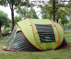 Автоматическая 4-5 человек использование Pop Up Ultralarge Однослойная кемпинговая палатка Солнцезащитная беседка Barraca с москитной сеткой