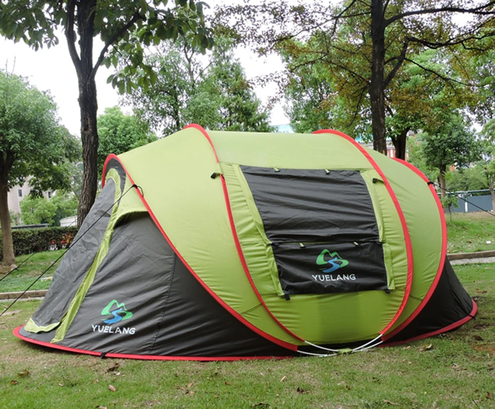 التلقائي 4-5 شخص استخدام المنبثقة Ultralarge طبقة واحدة التخييم خيمة الشمس المأوى شرفة Barraca مع البعوض صافي