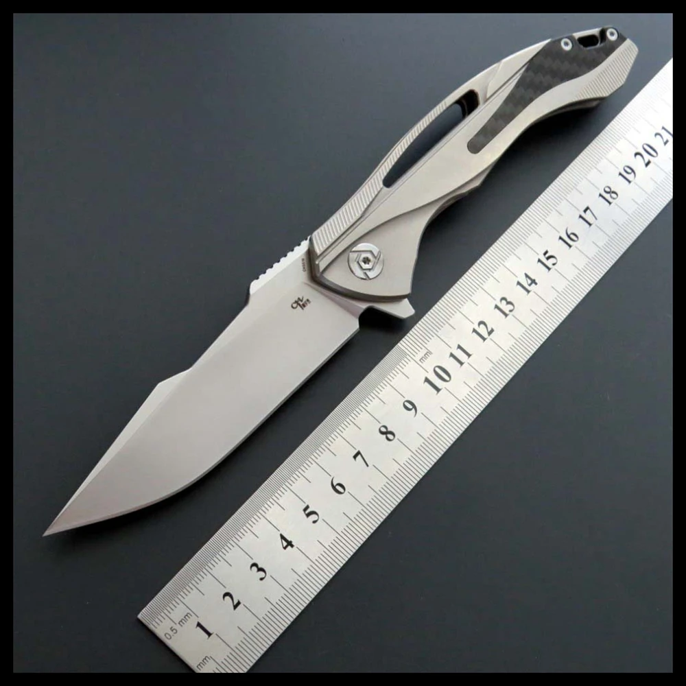 

ZZSQ CH3519 Flipper folding knife S35VN Blade ball bearings TC4 handle camping hunting pocket fruit Knives EDC tool
