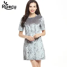 2017 new robe vintage dresses Brazil short sleeve velvet dress women’s clothing spring tunic summer casual office female robes