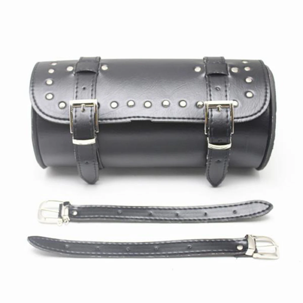 Black Luggage Roll Tool Storage Bag for   Custom Motorcycle Touring Reinforced stitching and durable construction