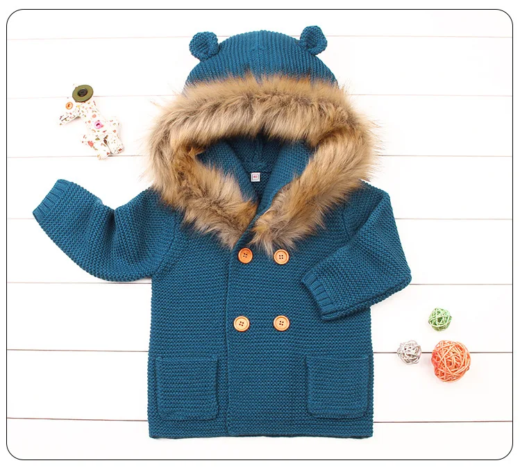 Camisola do Bebê para Meninos Outono com Capuz Colar de Malha da Criança do Bebê das Meninas dos Meninos Jaqueta e Cabolsa Cardigan Falso Camisola Menina Pullover 15 High Quality Mamãe e Bebê