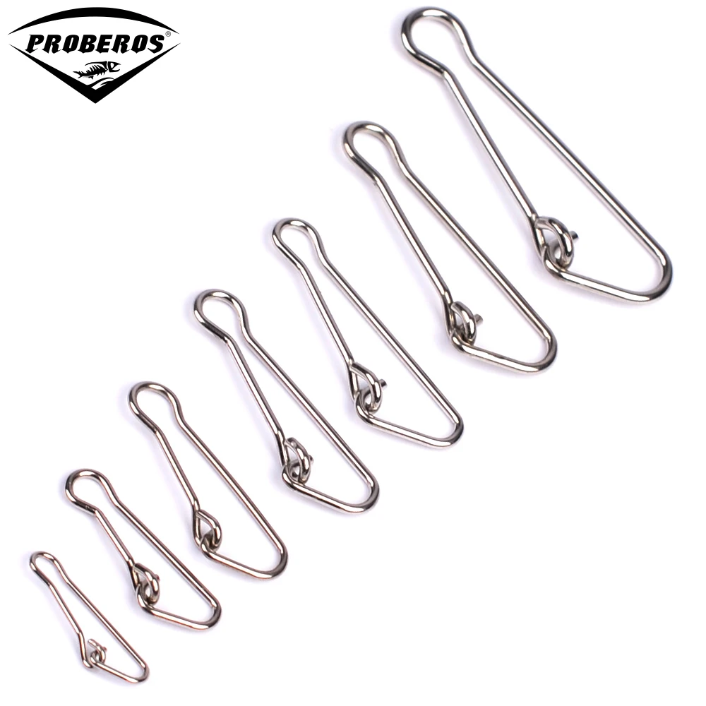 

100pcs Hooked Snap Fishing Barrel Swivel Safety Snap 12mm-34.5mm Swivel Snap 0#-6# Fishing Swivels