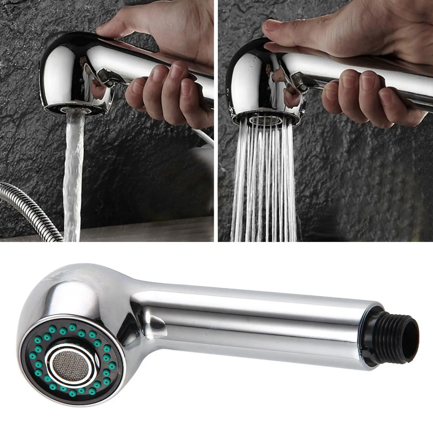 Replacement Shower Head Kitchen Utensil Dishwasher Kitchen Shower Sink Spout (BK)in Shower