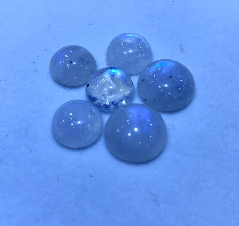 Натуральный Радужный Лунный Камень синяя вспышка бусинка из лунного камня кабошон для кольца 4 мм 6 мм 8 мм 10 мм 12 мм полусфера кабошон 5 шт./лот