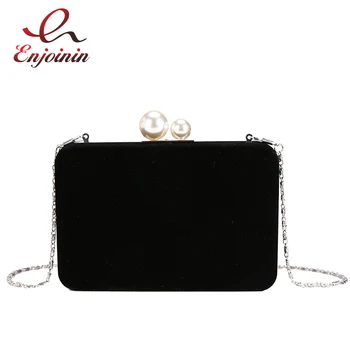 

Luxury Pearl Buckle Corduroy Ladies Party Mini Dinner Bag Clutch Bag Shoulder Bag Handbag For Women Chain Purse Designer Bags