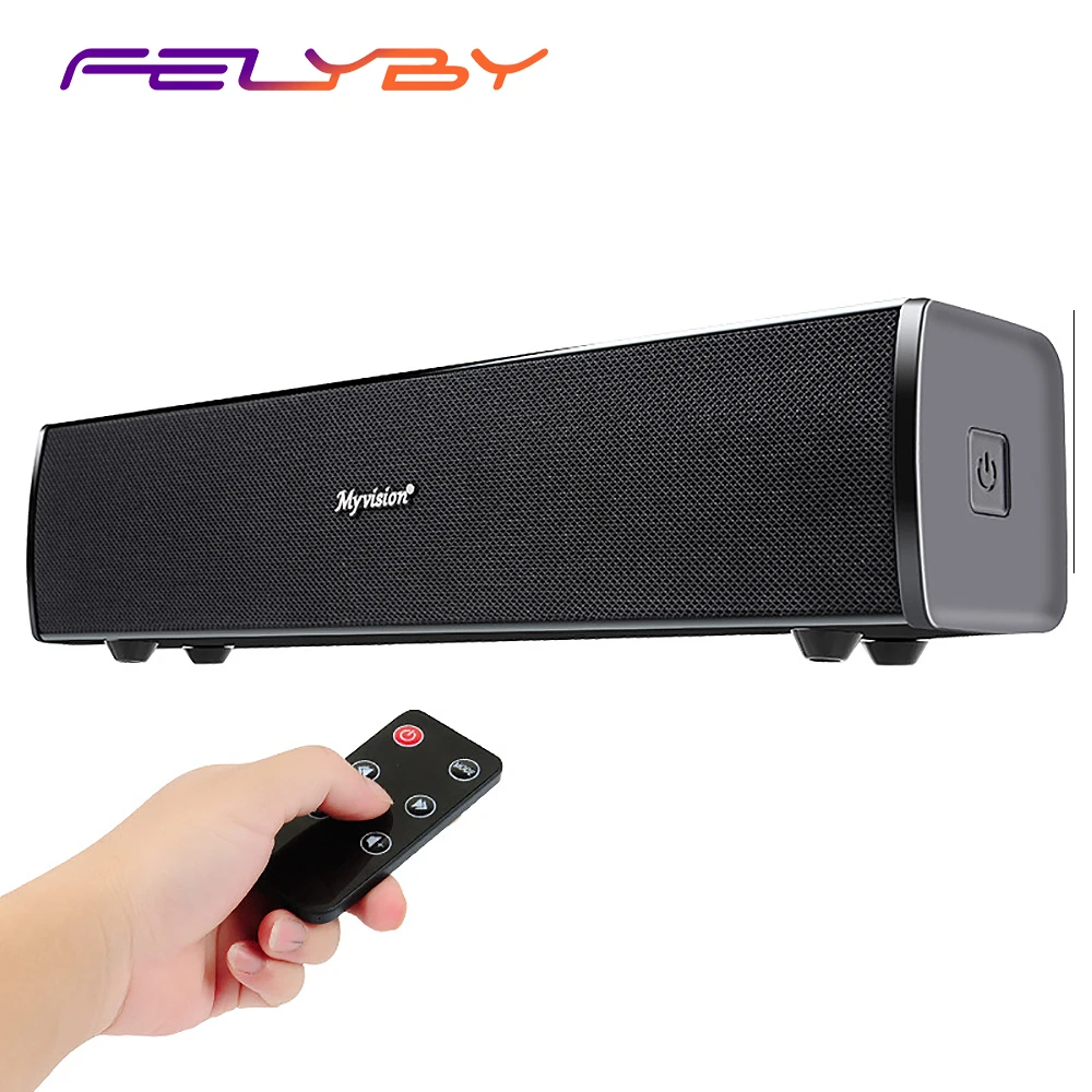 FELYBY Surround Bluetooth Soundbar Wireless Speaker for TV Computer & iPhone with 3.5mm AUX Input and Wireless Remote